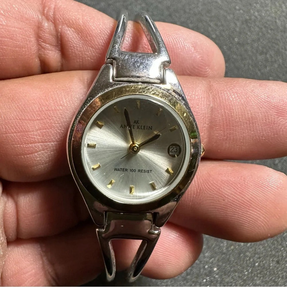 Anne Klein Ladies Quartz Date Just Watch Silver/Gold Tone Working 10/3745 - Picture 1 of 9